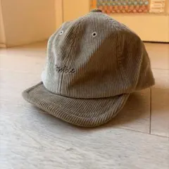 コーデュロイ ベージュキャップ