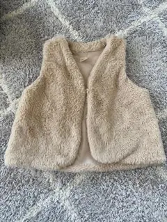 テータテート 80 ベスト　フェイクファーベスト　ベージュ