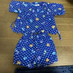 青色動物柄甚平セット 80cmまで