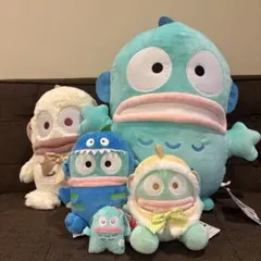 Sanrioハンギョドン 大小ぬいぐるみ 、マスコット5個まとめ売り