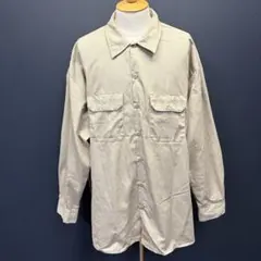 Dickies 長袖シャツ ベージュ ポケット付き