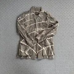 カーキ タイダイ柄 ミリタリージャケット