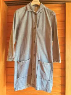 【ZARA/ザラ】デニムロングジャケット ブルー ボタンアップ スリット