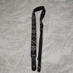FERNANDES ブラックレザー ギターストラップ