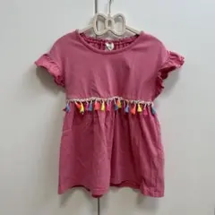 ピンク フリンジ付き チュニック 120cm