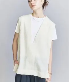 BEAUTY&YOUTH ポリエステルブレンド ブークレ ベスト