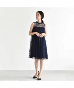 【kaene】総レース Aラインワンピース パーティドレス オールレース カエン