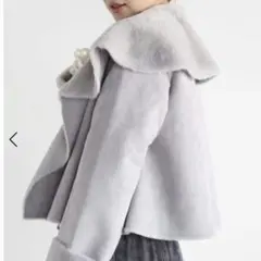 新品 タグ付き ヤマダヤ Bouchon スエード ファー コート グレー