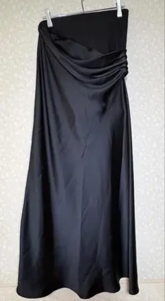 ZARA ロングスカート ブラック XS ギャザーデザイン マキシ丈