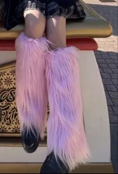 レッグウォーマー ファー ピンク