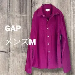 美品 GAP メンズ M 赤系チェック柄 シャツ 長袖 ボタンダウン