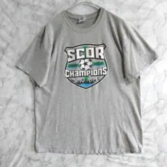 110　GILDAN　半袖Ｔシャツ　L　灰　プリント　US古着