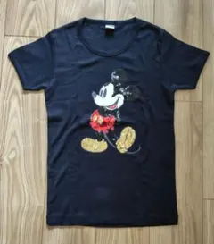 Disney ミッキーマウス スパンコール Tシャツ 黒のサムネイル