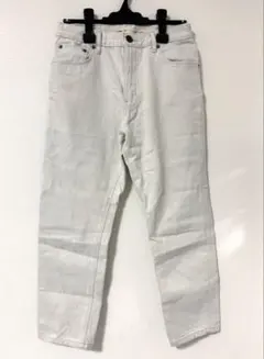 niko and... ：テーパードデニム ジーンズ クロップド丈 白 XS