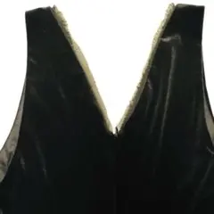 ブラック ベルベット Vネック ノースリーブ ロング ワンピース 試着のみ