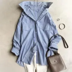 美品 ドゥーズィエムクラス エブリデイアイライク ワイヤー襟 コットン