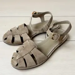 定価8990円　ザラZARA スプリットスエード製ケージフラットサンダル グルカ