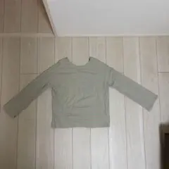 【Kastane】バックオープン ボーダーカットソー ミント×ベージュ