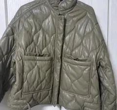 ZARA フェイクレザーパフジャケット