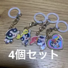 パワーパフガールズ　めじるしアクセサリー　4個セット キーホルダー　めじるし
