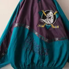 90s プロプレイヤー NHL マイティーダックス 両面刺繍 ナイロンジャケットのサムネイル