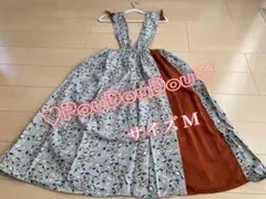 ♡PouDouDou プードゥドゥサスペンダー付きスカート♡総柄グレーサイズＭのサムネイル