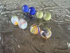 ガラスのピアスセット133サージカルステンレスシルバー