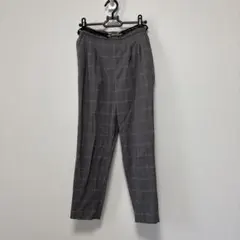 グレー チェック柄 テーパードパンツ