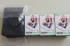 FUJIFILM instax mini フィルム 20枚×3　とカメラケース