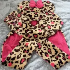 ミニー ヒョウ柄 マフラーキャップ