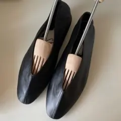 新品ZARAレザーフラットシューズ25.5cm