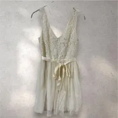 Forever21 総レースチュール ミニワンピース アイボリーパーティードレス