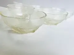 【昭和レトロ】ガラス鉢 ボウル 6個セット 網目模様ガラス小鉢 デザートカップ