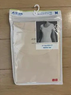 【新品】AIRism UネックT シームレス Mベージュ