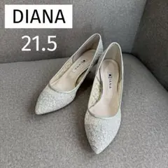美品　DIANA グリッターパンプス ブライダルシューズ 21.5cmのサムネイル