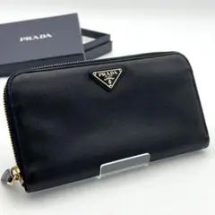 【極美品】 PRADA プラダ 三角プレートトライアングル サフィアーノ 長財布