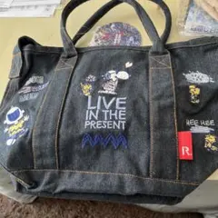 デニムトートバッグ スヌーピー刺繍 R