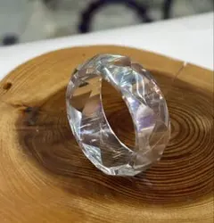 厳選 ガネッシュヒマール産ヒマラヤ水晶 くりぬきリング9号 手作り