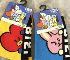 BT21 クルー丈ソックス 2足セット 19-24cmのサムネイル