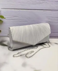 【新品】シルバー パーティーバッグ　クラッチバッグ　ショルダーバッグ　結婚式
