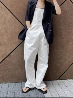 スピックアンドスパン S.Shiori*S デニムサロペット　ホワイトのサムネイル