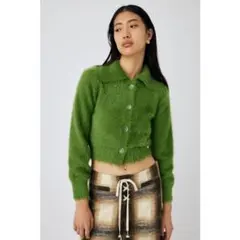 MOUSSY FEATHER YARN KNIT シャツ （L/GRN1）