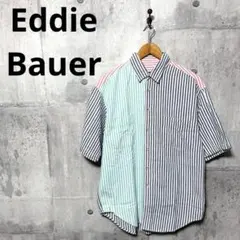 Eddie Bauer エディーバウアー クレイジーパターンストライプシャツ Lのサムネイル