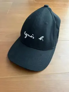agnes b. アニエスベー ロゴ刺繍キャップ ブラック 黒 コットンのサムネイル