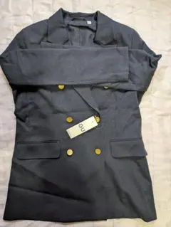 GU ダブルブレストブレザー M ネイビー