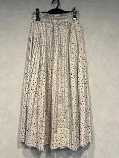スカート　ロングスカート　プリーツスカート　ダルメシアン　柄スカート