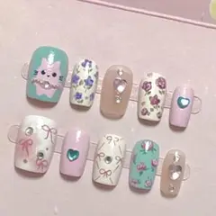 現品SB-036 ネイルチップ10枚　Sサイズ　かわいい