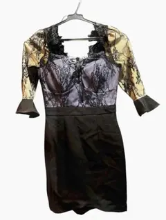 dazzy Sサイズ 紫・黒・ベージュ 五部袖 キャバドレス