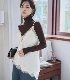 【新品】神戸レタス レースキャミソール アイボリー C7751