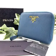 プラダ saffiano triang コインケース ネイビー - メルカリ